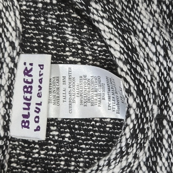 Black and White Toddler Dress with Lace Skirt - Picture 3 of 4